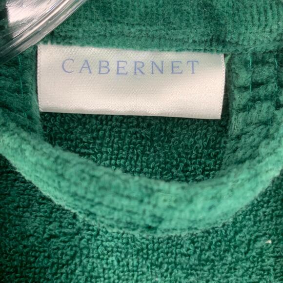 Cabernet Sz XL Green 100% Terry Cotton Kimono Style Robe Bathrobe Belted Pockets - Picture 3 of 7